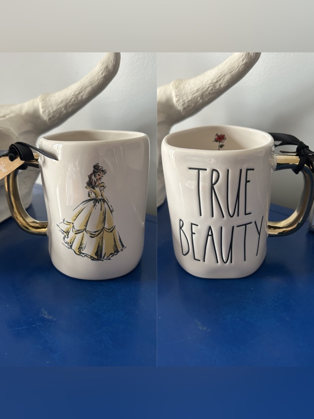 Rae Dunn Disney Beauty and the Beast Belle True Beauty Double Sided Mug
